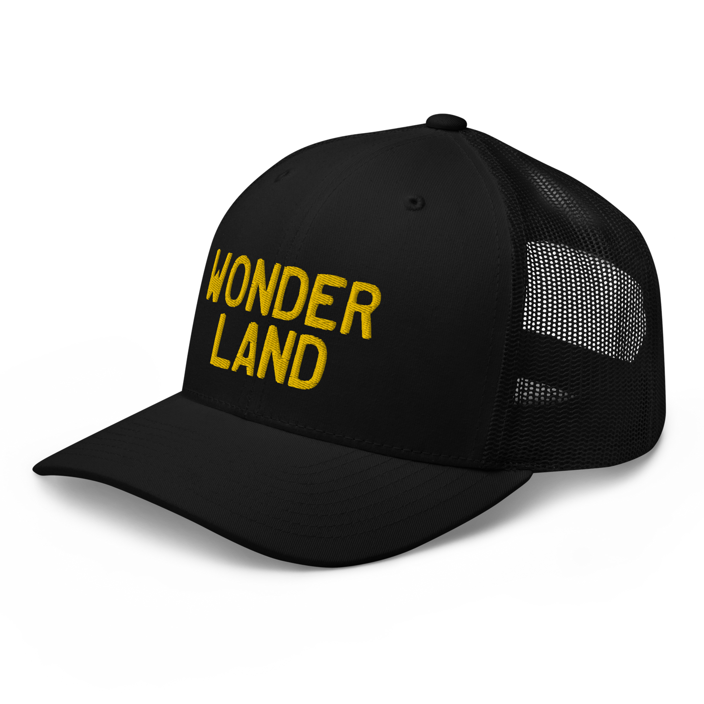 Michigan 'Wonderland' Trucker Hat (Licence Plate Font) | Gold Embroidery