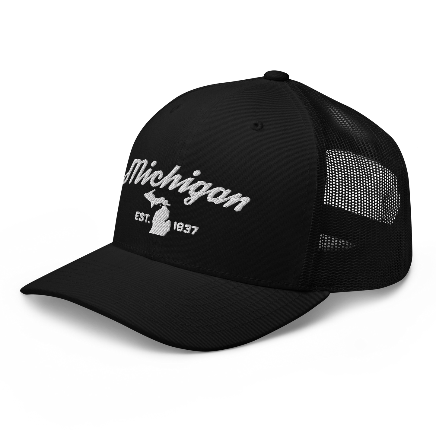 'Michigan EST 1837' Trucker Hat (Script Font)