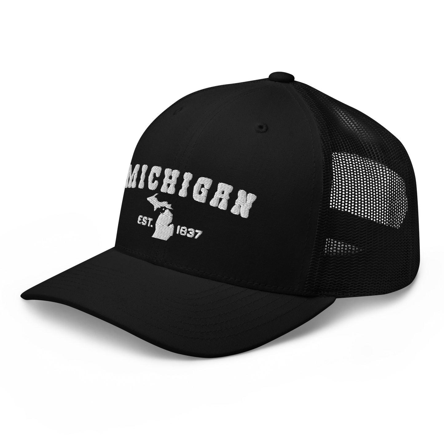 'Michigan EST 1837' Trucker Hat (Western Font)