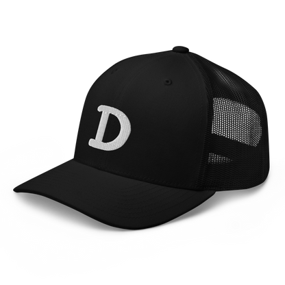 Detroit 'Old French D' Trucker Hat | White/Navy Embroidery