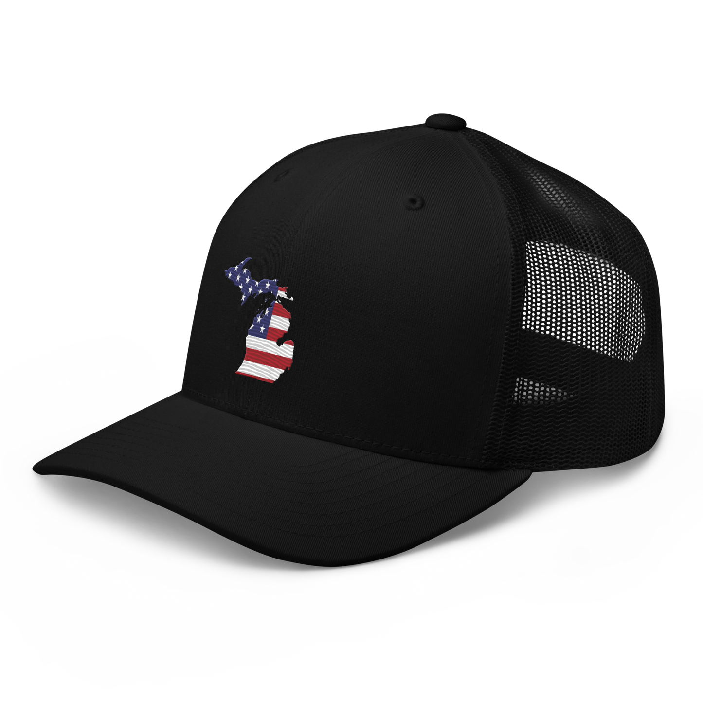 State of Michigan Trucker Hat (w/ USA Flag Outline)