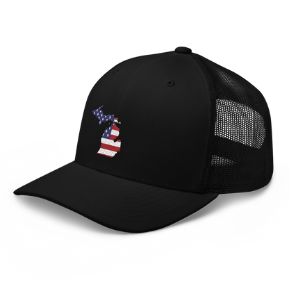 State of Michigan Trucker Hat (w/ USA Flag Outline)