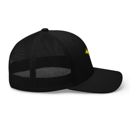 Michigan Trucker Hat (w/ Michigan Outline) | Gold Embroidery - Circumspice Michigan