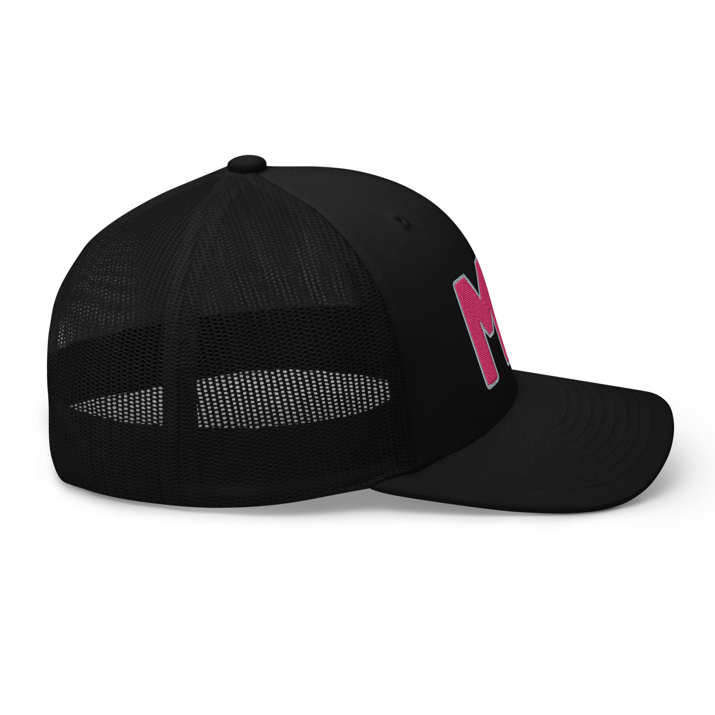 Michigan 'MI' Trucker Hat (1940s Baseball Font) | Pink Embroidery