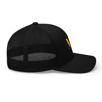 Michigan 'MI' Trucker Hat (Didone Logotype) | Gold Embroidery