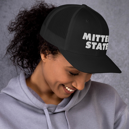 Michigan 'Mitten State' Trucker Hat (Geometric Sans Font)