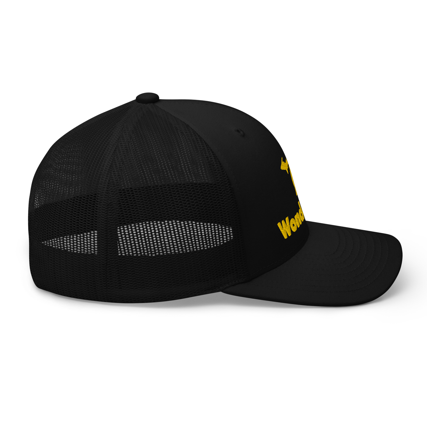 Michigan 'Wonderland' Trucker Hat (Geometric Sans Font) | Gold Embroidery