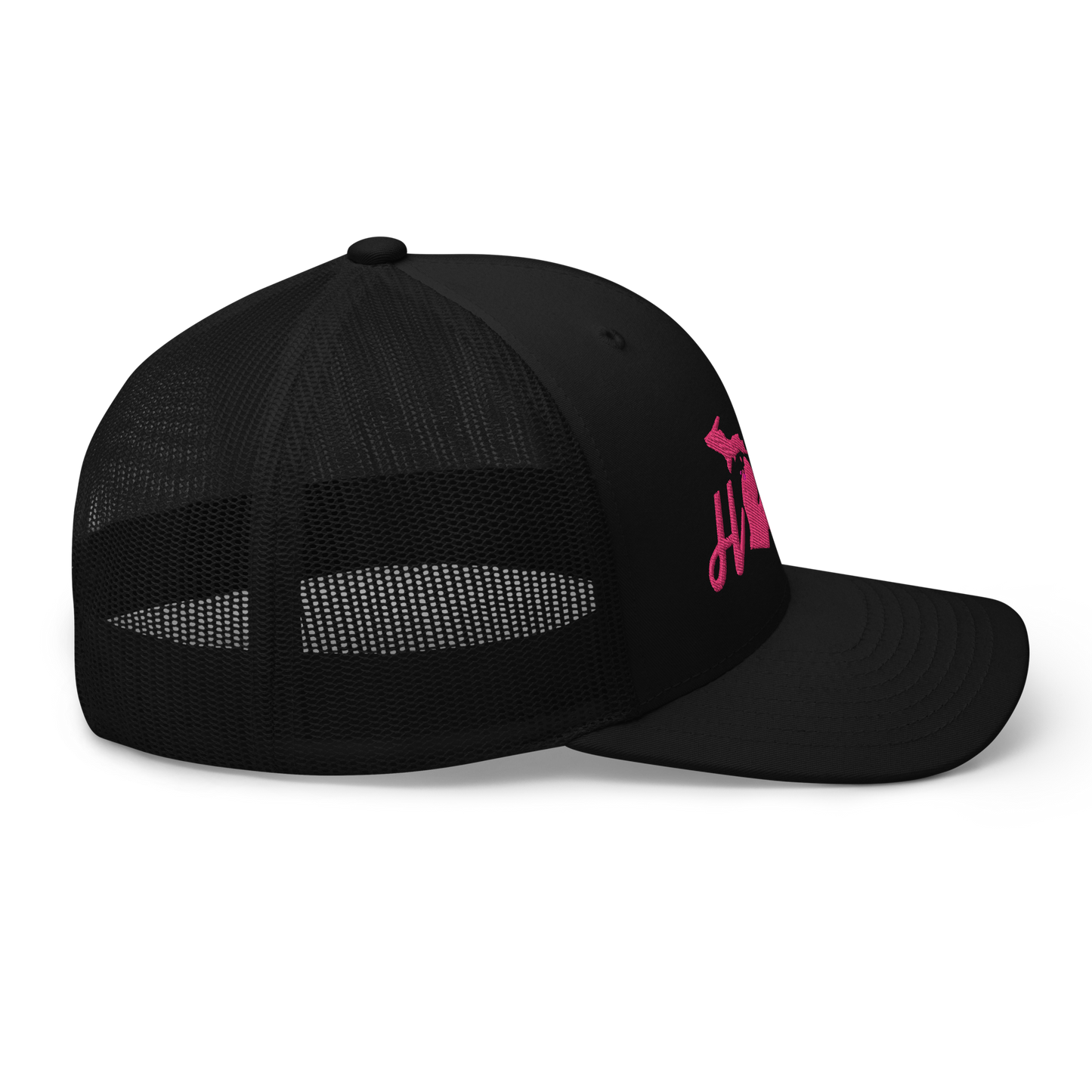 Michigan 'Home' Trucker Hat (Script Font) | Pink Embroidery