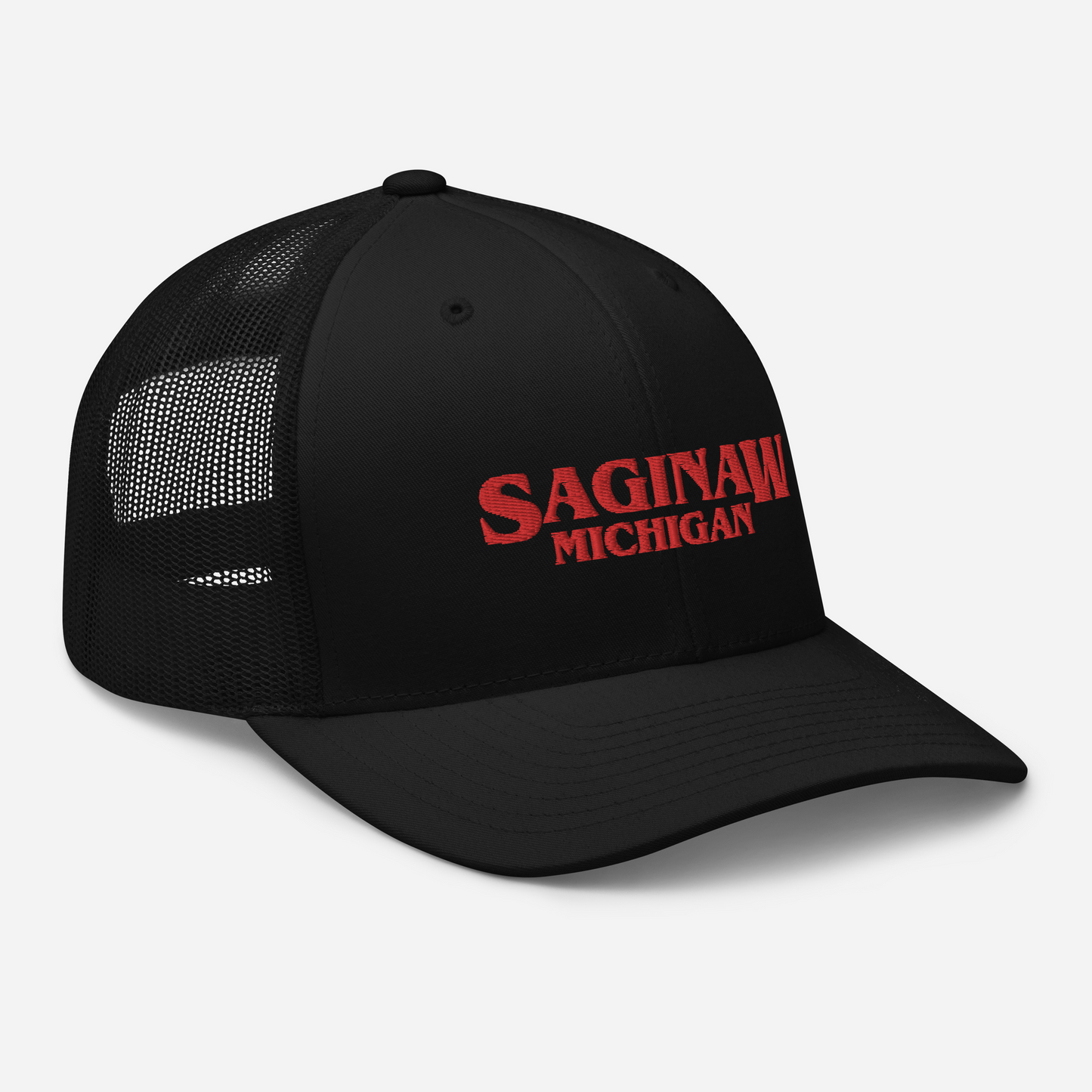 'Saginaw Michigan' Trucker Hat (1980s Drama Parody)