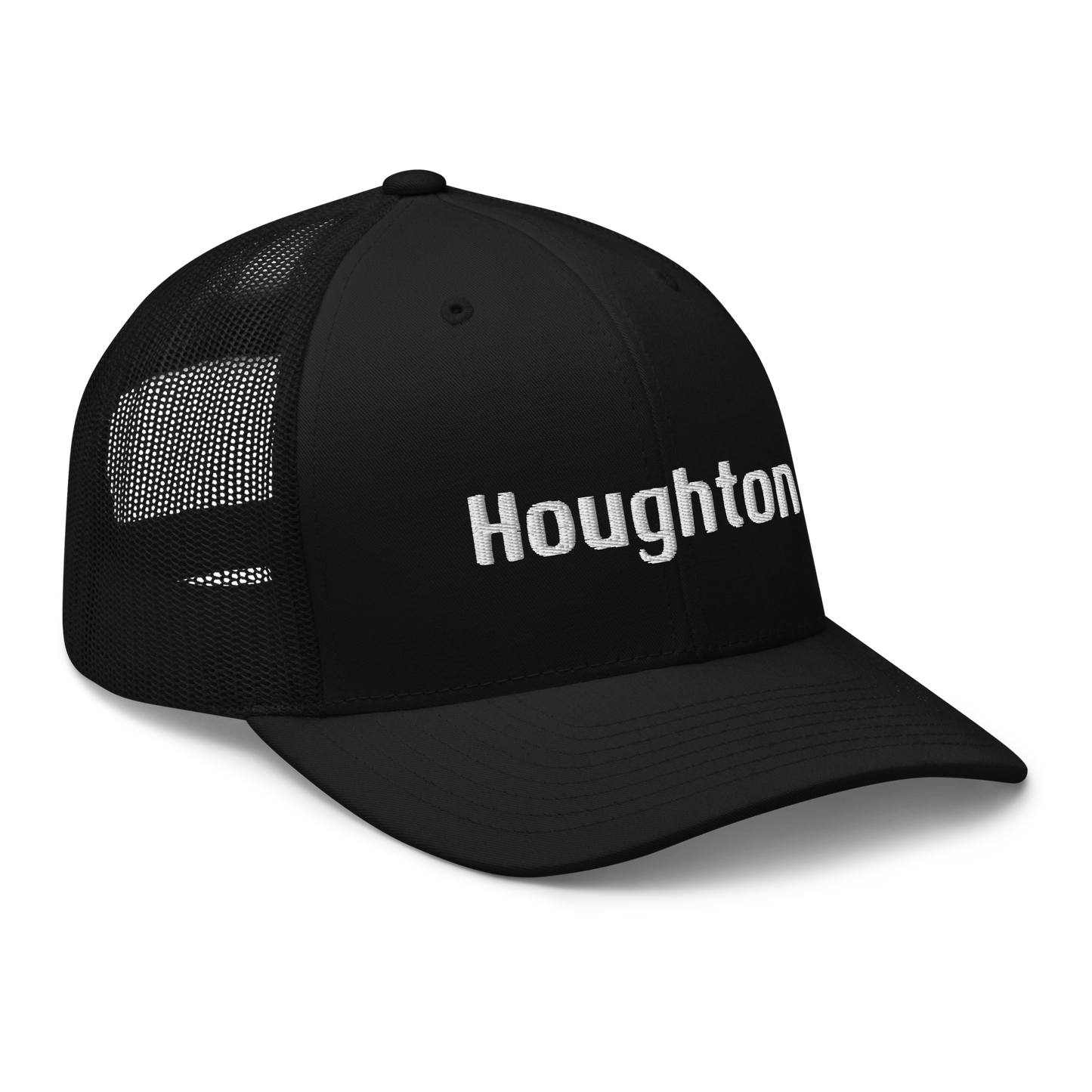 'Houghton' Trucker Hat | White/Black Embroidery