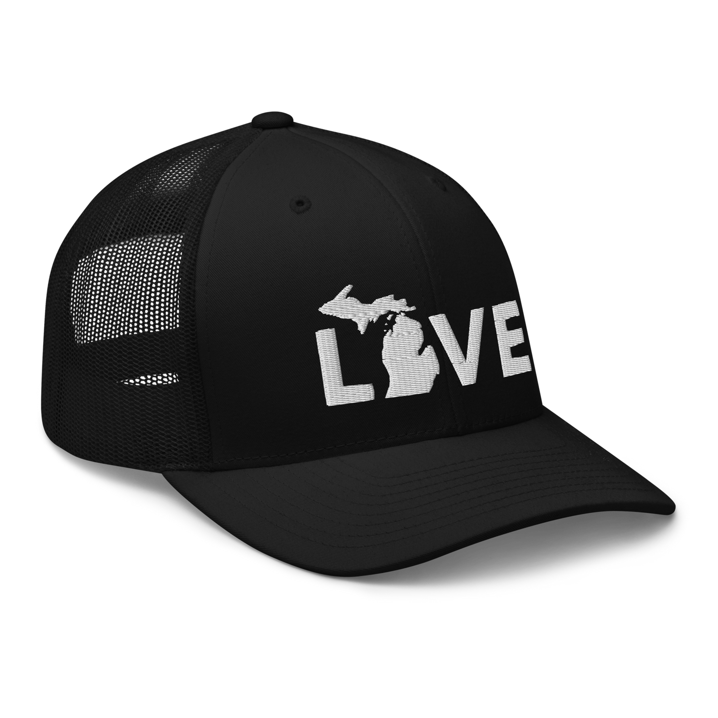 Michigan 'Love' Trucker Hat (Geometric Sans Font)