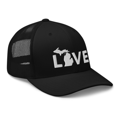 Michigan 'Love' Trucker Hat (Geometric Sans Font)