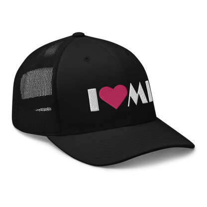 Michigan 'I ❤️ MI' Trucker Hat (Art Deco Font)