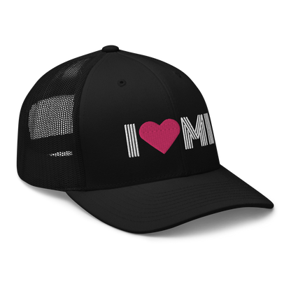 Michigan 'I ❤️ MI' Trucker Hat (Metalpress Font)