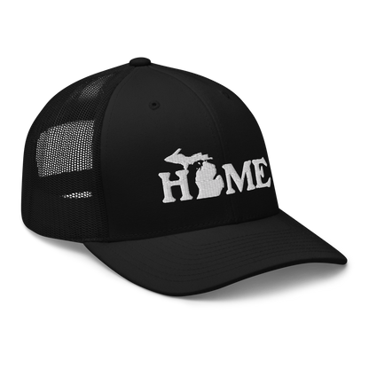 Michigan 'Home' Trucker Hat (Woodcut Font)