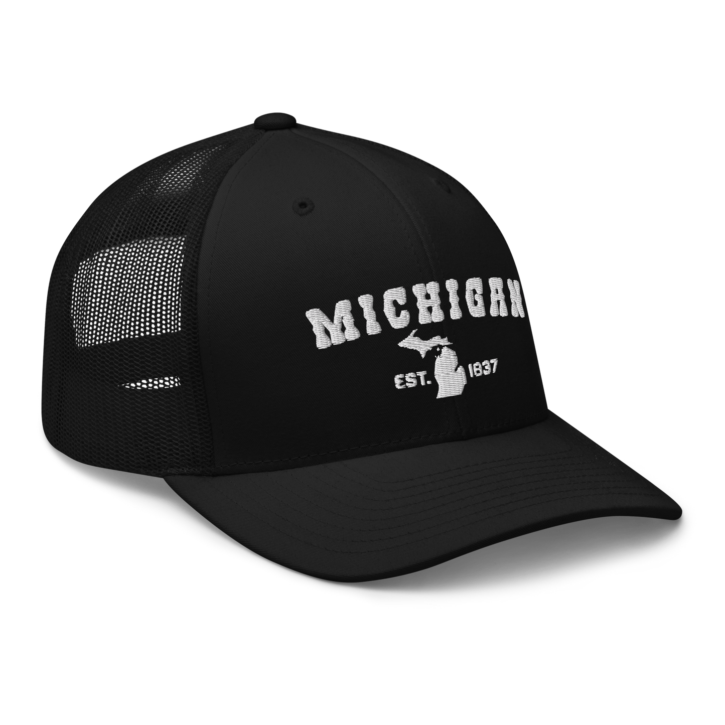 'Michigan EST 1837' Trucker Hat (Western Font)