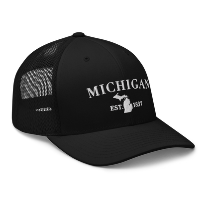 'Michigan EST 1837' Trucker Hat (Didone Font)