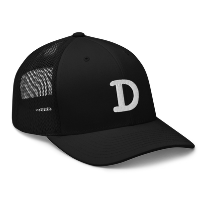 Detroit 'Old French D' Trucker Hat | White/Navy Embroidery