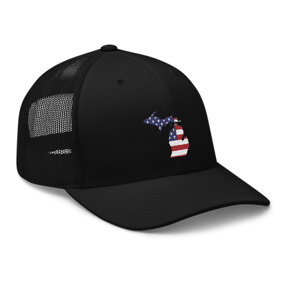 State of Michigan Trucker Hat (w/ USA Flag Outline)