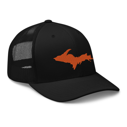 Michigan Upper Peninsula Trucker Hat (w/ Orange UP Outline)