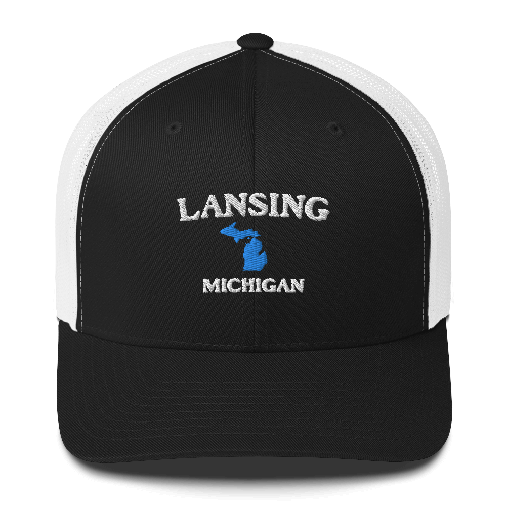 'Lansing Michigan' Trucker Hat (w/ Michigan Outline)