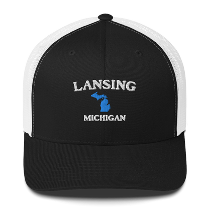 'Lansing Michigan' Trucker Hat (w/ Michigan Outline)