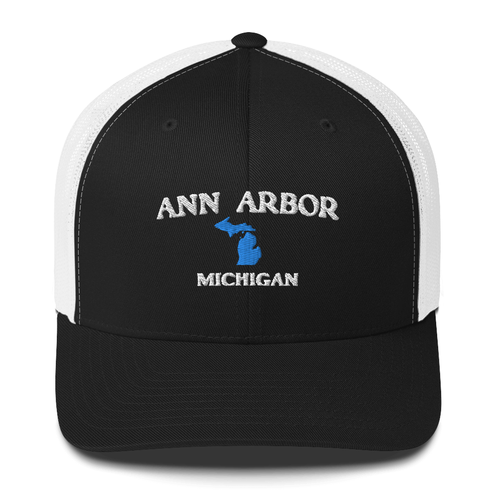 'Ann Arbor Michigan' Trucker Hat (w/ Michigan Outline)