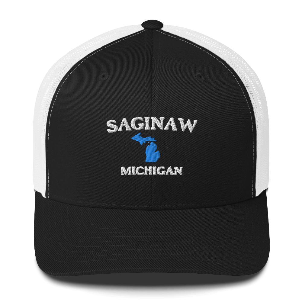 'Saginaw Michigan' Trucker Hat (w/ Michigan Outline)