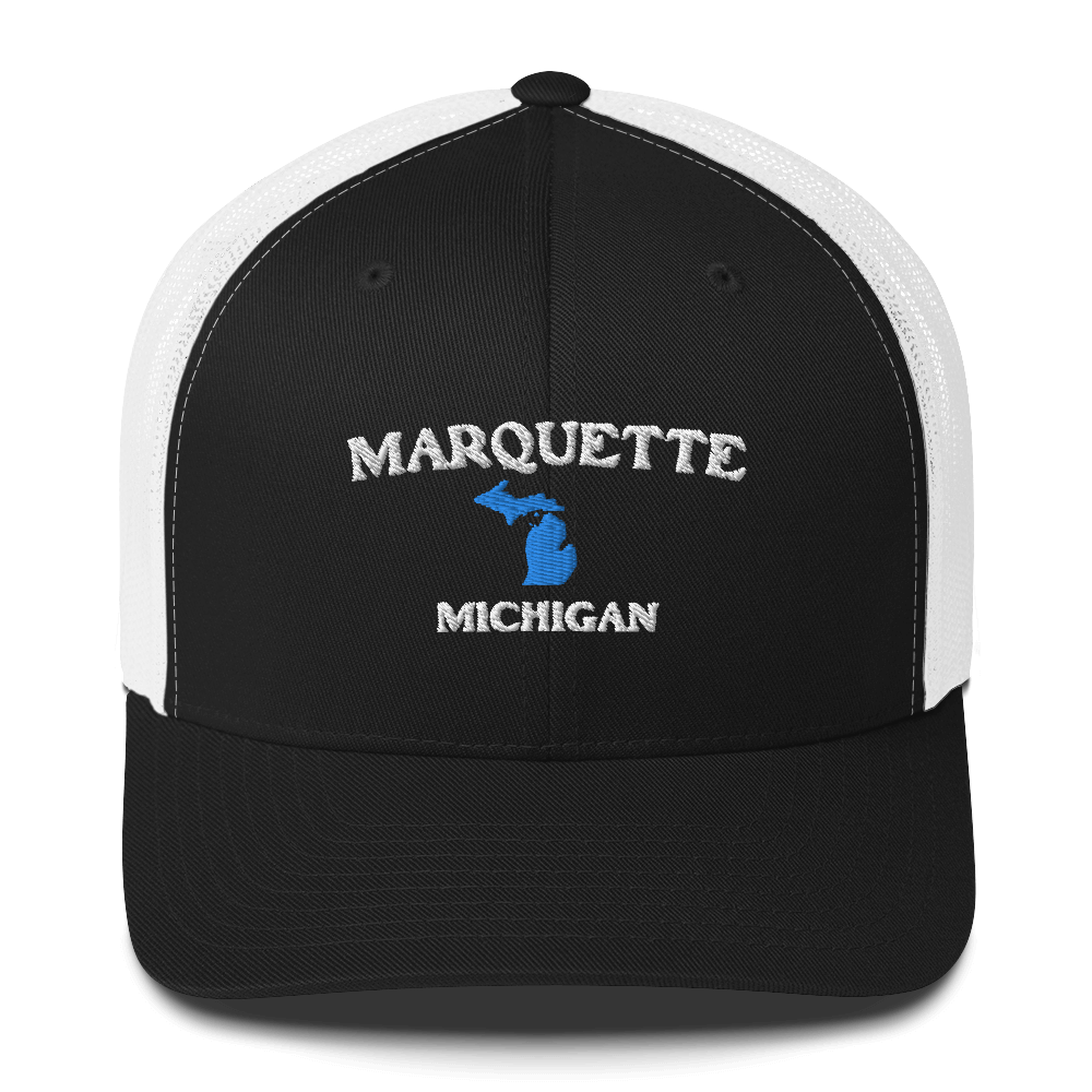 'Marquette Michigan' Trucker Hat (w/ Michigan Outline)