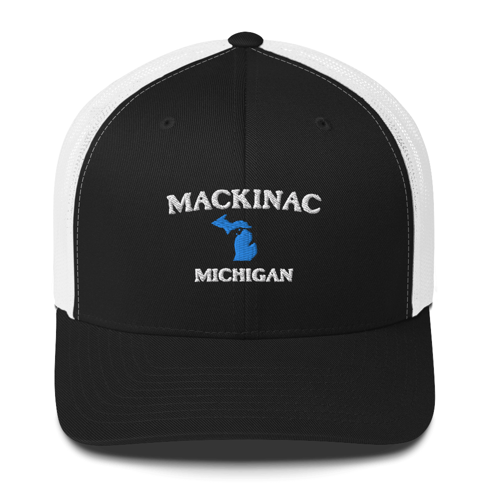 'Mackinac Michigan' Trucker Cap (w/ Michigan Outline)