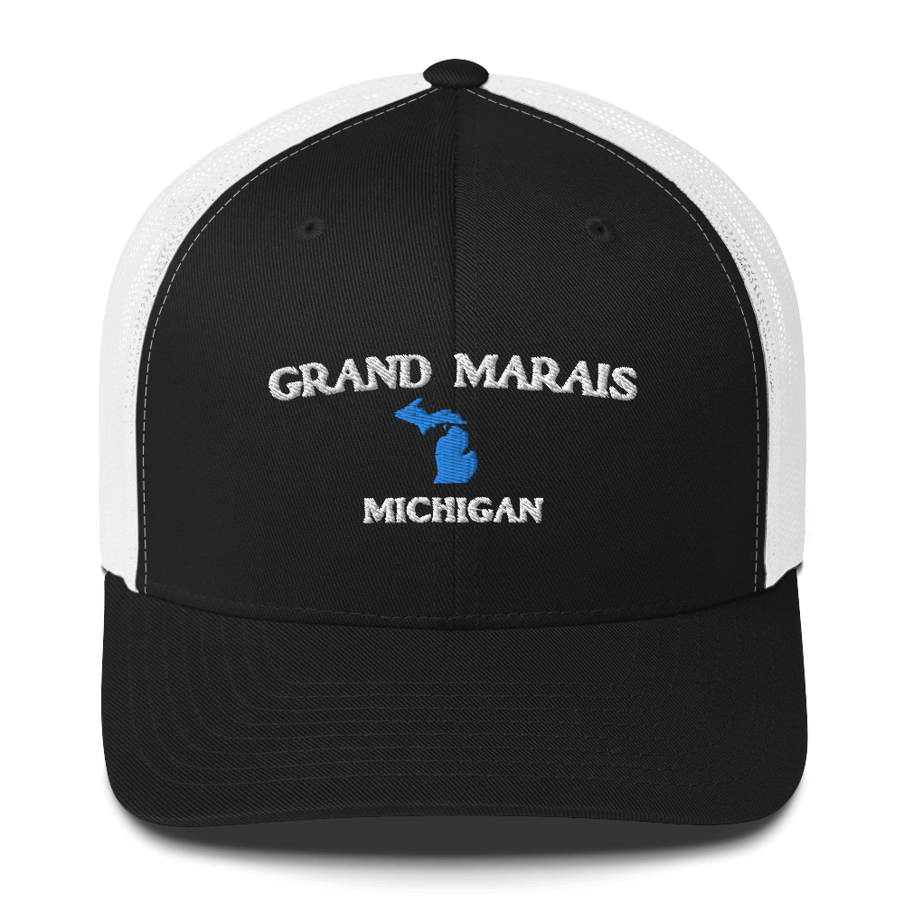 'Grand Marais Michigan' Trucker Hat (w/ Michigan Outline)