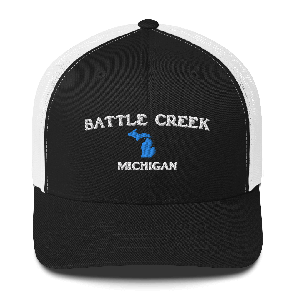 'Battle Creek Michigan' Trucker Hat (w/ Michigan Outline)