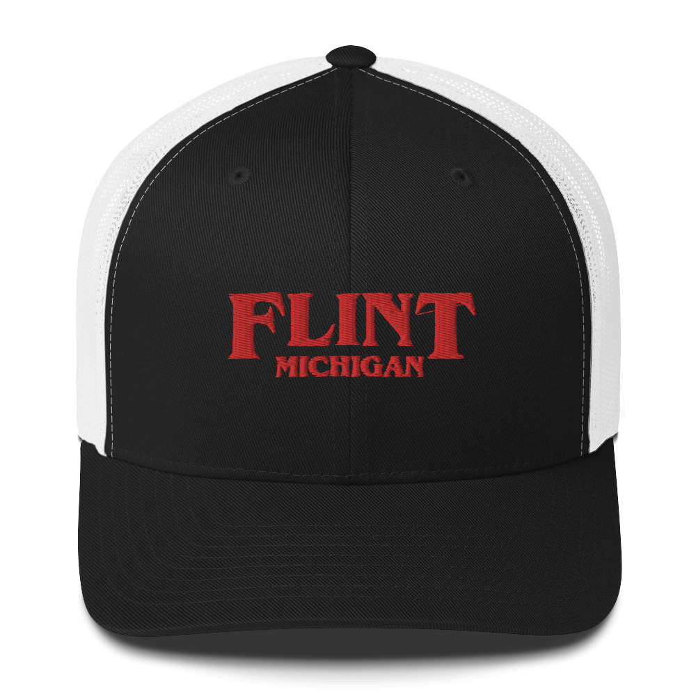 'Flint Michigan' Trucker Hat (1980s Drama Parody)