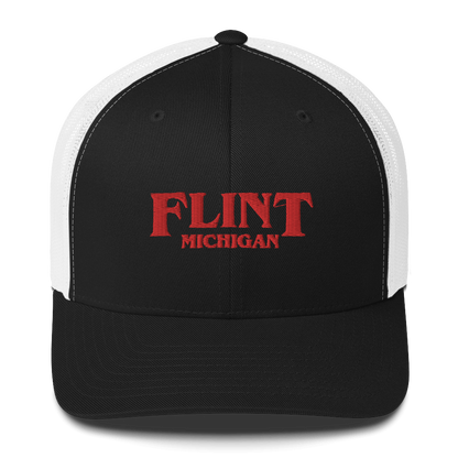 'Flint Michigan' Trucker Hat (1980s Drama Parody)