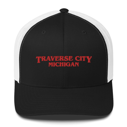 'Traverse City Michigan' Trucker Hat (1980s Drama Parody)