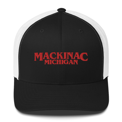 'Mackinac Michigan' Trucker Hat (1980s Drama Parody)