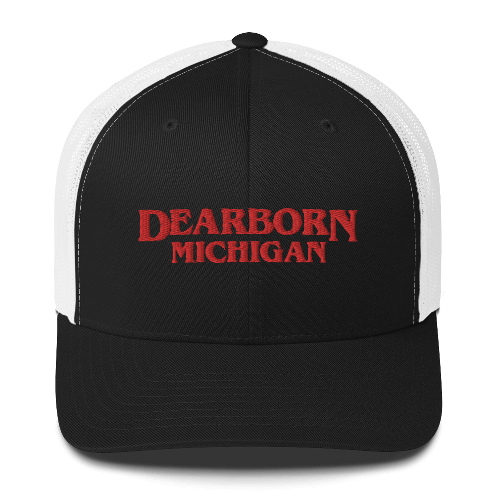 'Dearborn Michigan' Trucker Hat (1980s Drama Parody)