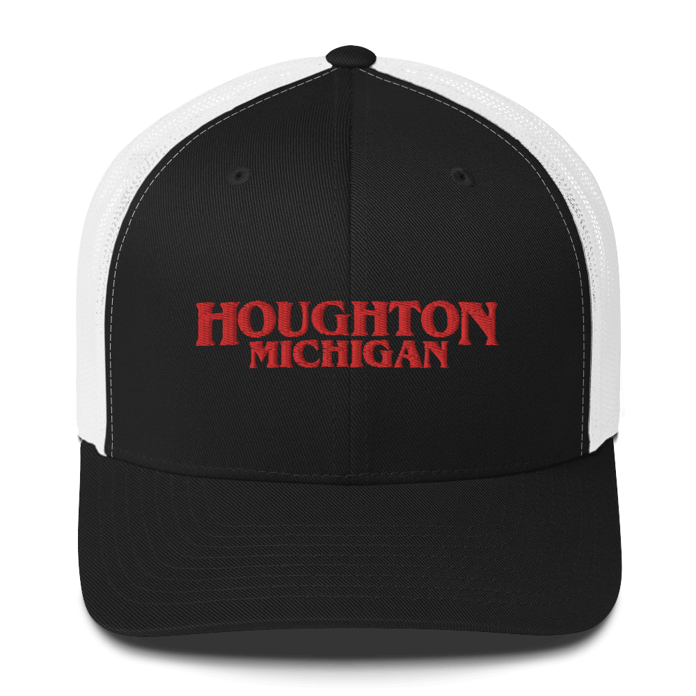 'Houghton Michigan' Trucker Hat (1980s Drama Parody)