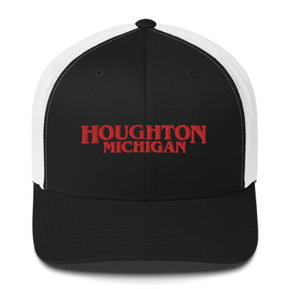 'Houghton Michigan' Trucker Hat (1980s Drama Parody)