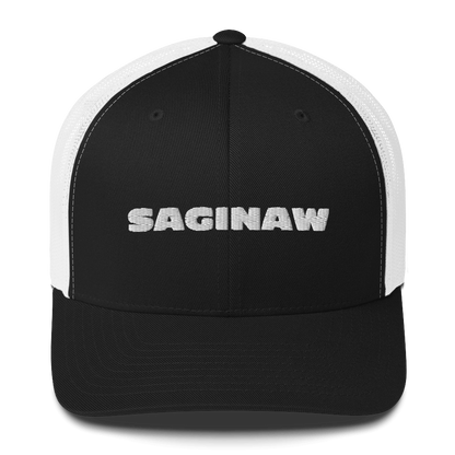 'Saginaw' Trucker Hat | White/Black Embroidery