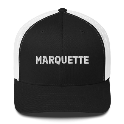 'Marquette' Trucker Hat | White/Black Embroidery