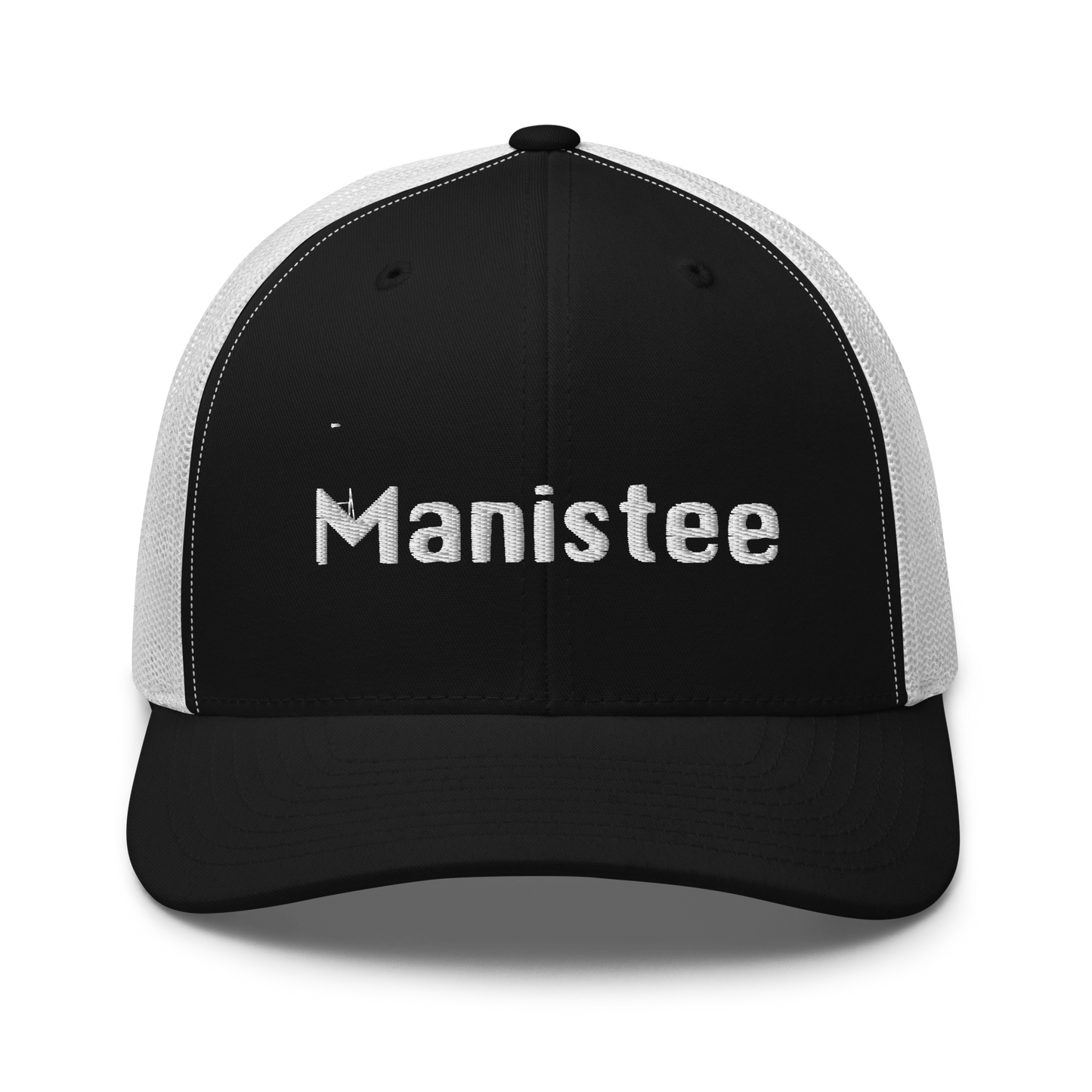 'Manistee' Trucker Hat | White/Black Embroidery