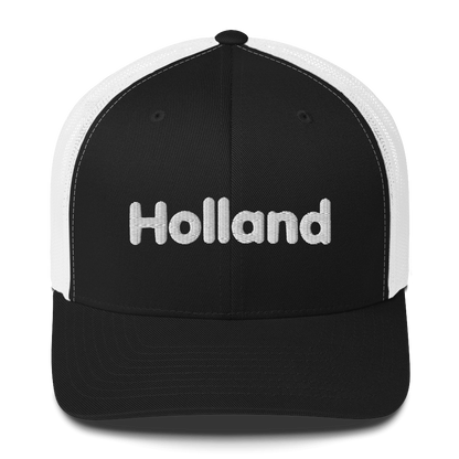 'Holland' Trucker Hat | White/Orange Embroidery