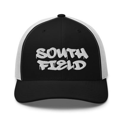 'Southfield' Trucker Hat | White/Black Embroidery