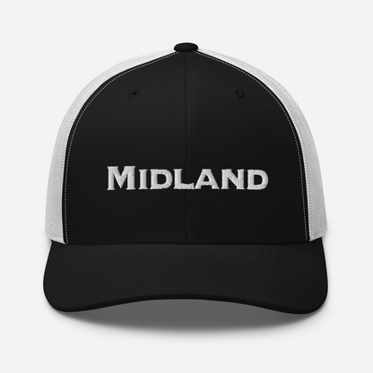 'Midland' Trucker Hat | White/Red Embroidery