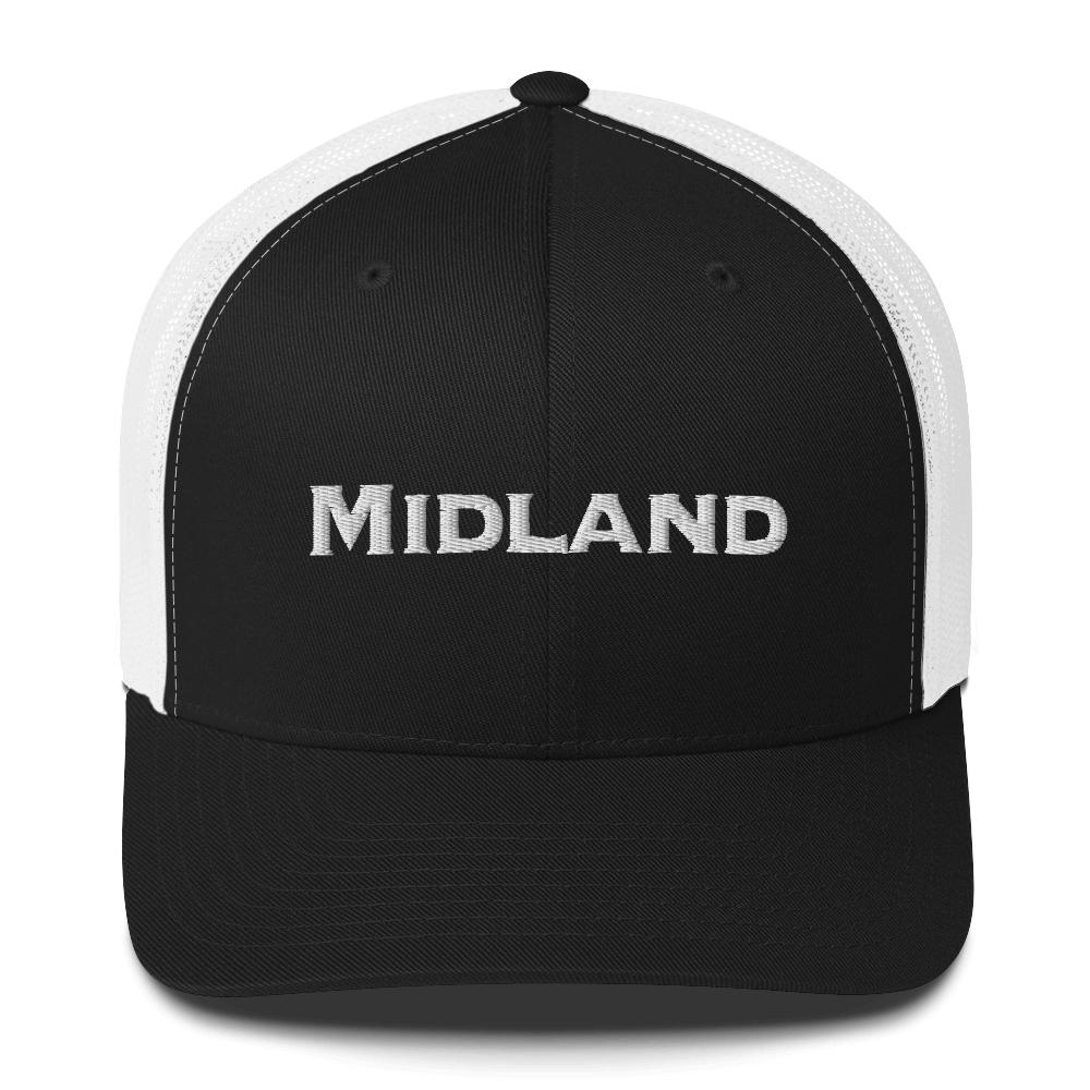 'Midland' Trucker Hat | White/Red Embroidery