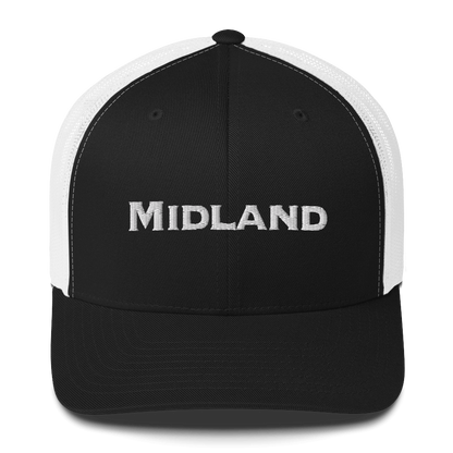 'Midland' Trucker Hat | White/Red Embroidery