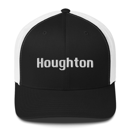 'Houghton' Trucker Hat | White/Black Embroidery