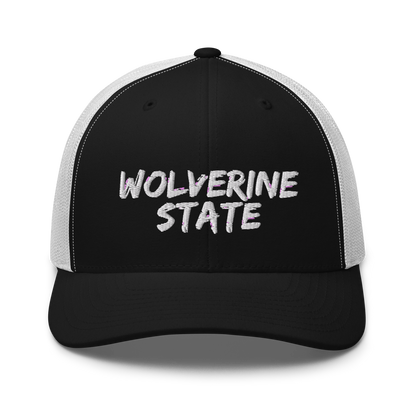 Michigan 'Wolverine State' Trucker Hat (Angry Brush Font)