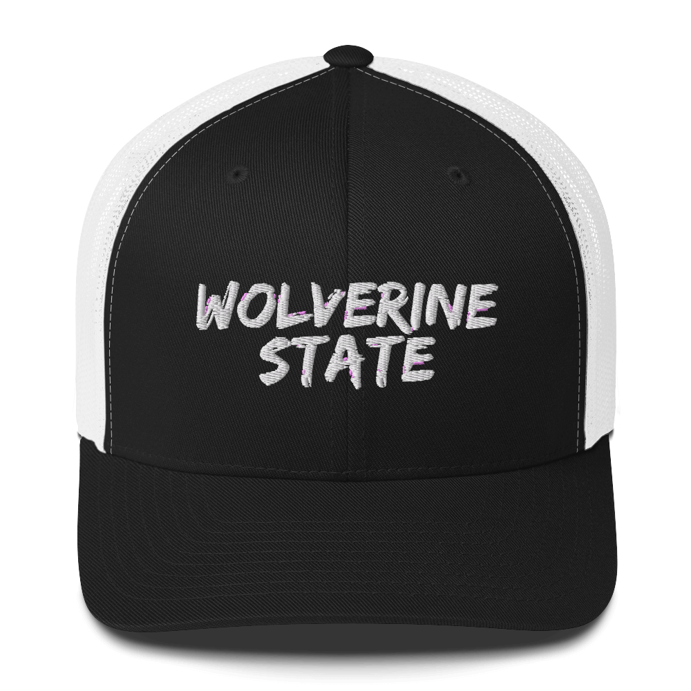 Michigan 'Wolverine State' Trucker Hat (Angry Brush Font)